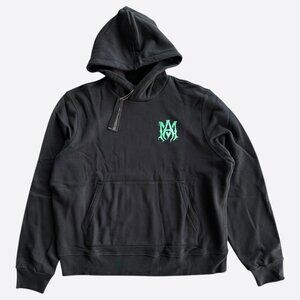 Amiri Black & Green Watercolor MA Logo Hoodie